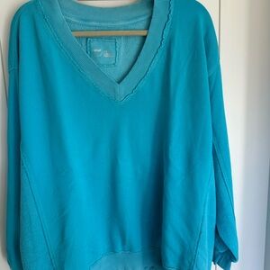 Aerie Teal V-Neck Sweater